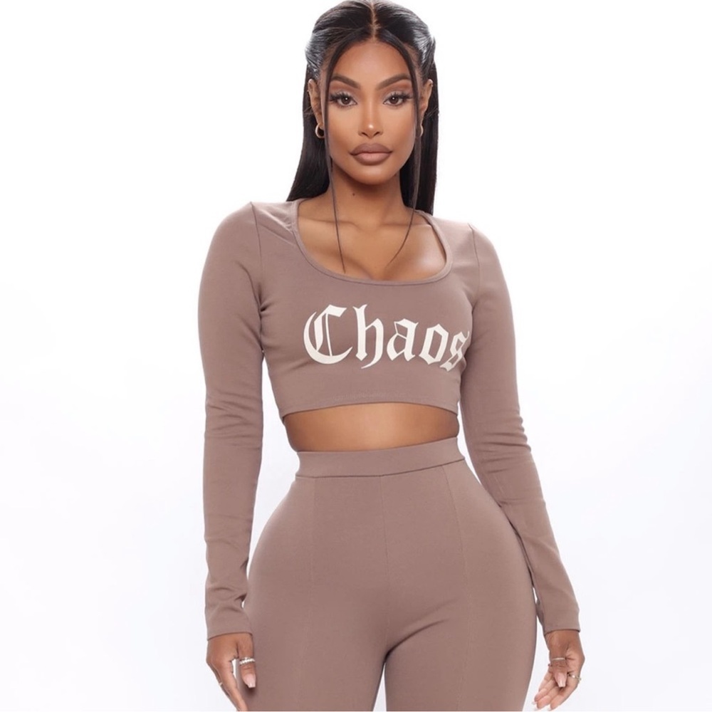 Fashion Nova Brown Fitted Crop Leggings
